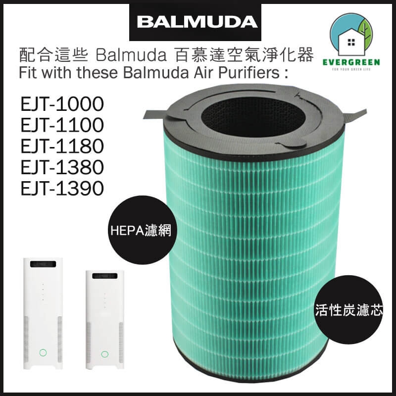 Replacement  Filter for Balmuda AirEngine EJT-1000 EJT-1100 EJT-1180 EJT-1380 EJT-1390 Air Purifier