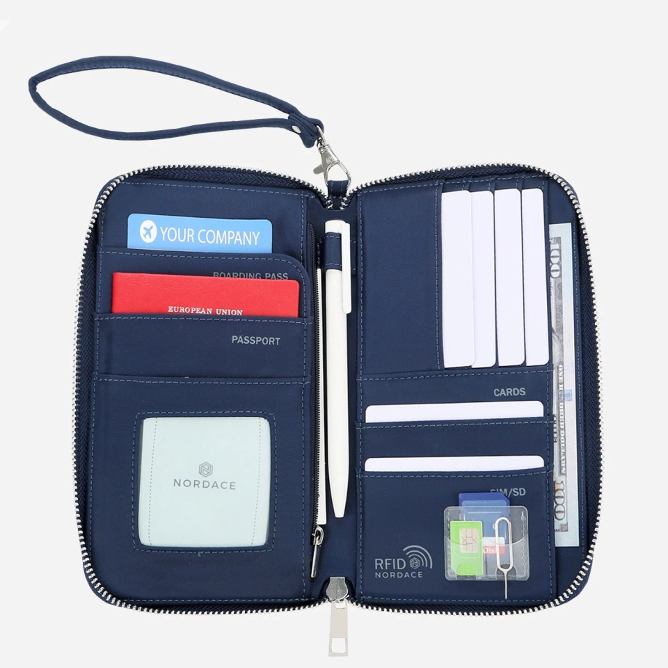 Travel Wallet Smart & RFID Blocking Blue