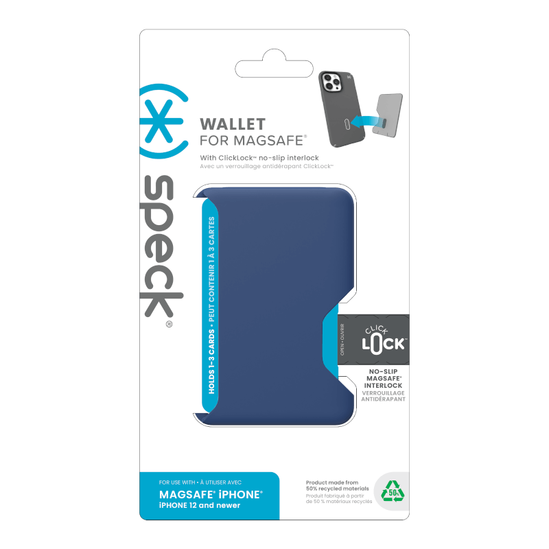 Speck Wallet For Magsafe With ClickLock | Coastal Blue / Space Blue