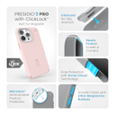 Speck iPhone 15 Pro Max | Presidio2 Pro with ClickLock | Nimbus Pink / Dahlia Pink / Strawberry Milk