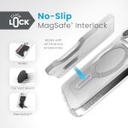 Speck iPhone 15 Pro | Presidio Clear with ClickLock | Clear / Shrome Finish / Serene Silver