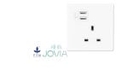 [Jovia Series] 13A 1 Gang Unswitched Socket Outlet With USB Type A x 2 White