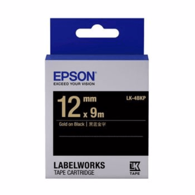 EPSON LK-4BKP 標籤帶 黑底金字 12mm 香港行貨