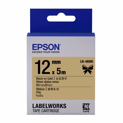 EPSON LK-4KBK 標籤帶 金底黑字 12mm 香港行貨