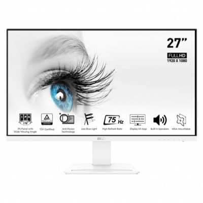 微星 MSI PRO MP273W 27吋 FHD IPS (內置喇叭) 電腦螢幕 白色 MO-MP273W 香港行貨