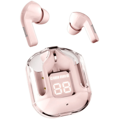 Xpower BTE17 Bluetooth 5.3 Mini Transparent True Wireless Earbuds - Pink