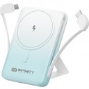 Infinity Mini 12M Magnetic Wireless Charging 12000mAh Power Bank Built-in USB-C & Lightning Cable - Blue and White IN-MI