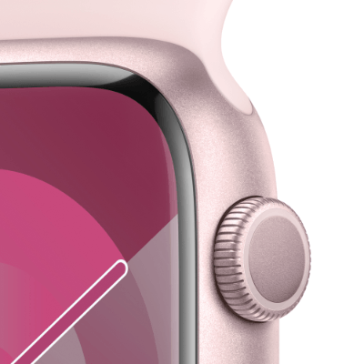 Apple Watch Series 9 GPS 45mm Pink Aluminium Case Smart Watch with Light Pink Sport Band - M/L MR9H3ZP/A