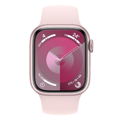 Apple Watch Series 9 GPS 41mm Pink Aluminium Case Smart Watch with Light Pink Sport Band - S/M MR933ZP/A