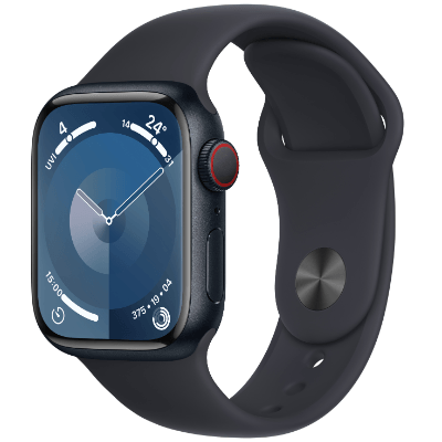 Apple Watch Series 9 GPS + Cellular 41mm Midnight Aluminium Case Smart Watch with Midnight Sport Band - S/M MRJH3ZA/A