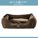 MICRODRY Small Size Rectangular Pet Bed, Dog Cat Bed 20"x26"x8"- Brown
