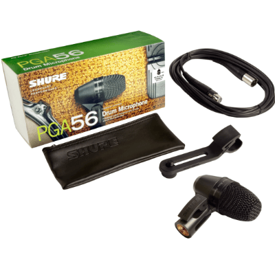 Shure PGA56 Cardioid Dynamic Snare/Tom Microphone 15 ft (4.6 m) XLR-to-XLR cable PGA56-XLR