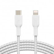 Belkin BOOST↑CHARGE Braided USB-C to Lightning Cable 1M - White CAA004bt1MWH