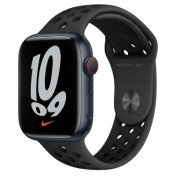 Apple Watch Nike Series 7 GPS + Cellular, 45mm Midnight Aluminium Case with Anthracite/Black Nike Sport Band MKL53ZP/A