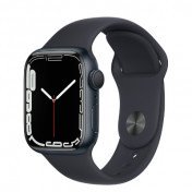 Apple Watch Series 7 GPS + Cellular, 41mm Midnight Aluminium Case with Midnight Sport Band - Regular MKHQ3ZP/A