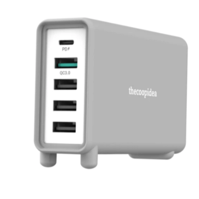 thecoopidea JELLO 32W 5 Port PD Charger with USB-C & 4 USB-A output - Grey CP-5USB-PD01